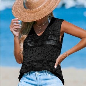 Cupshe Black Crochet Top